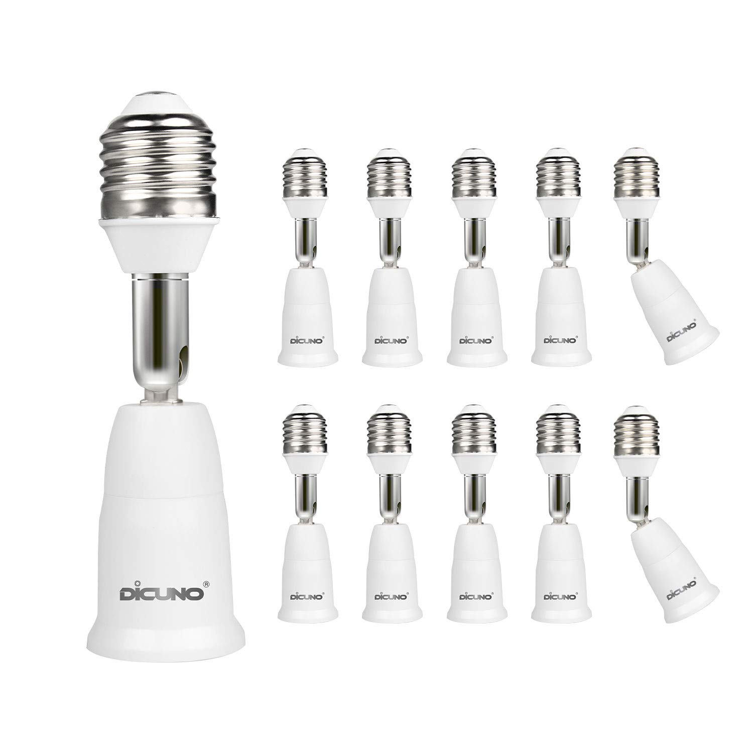DiCUNO - E26 to E26 Socket Extender (9.5cm/3.74" Extension), Standard Screw Base, Heat Resistant, Max Power 200W, Socket Base Extension Adapter, 180 Degree-image-15