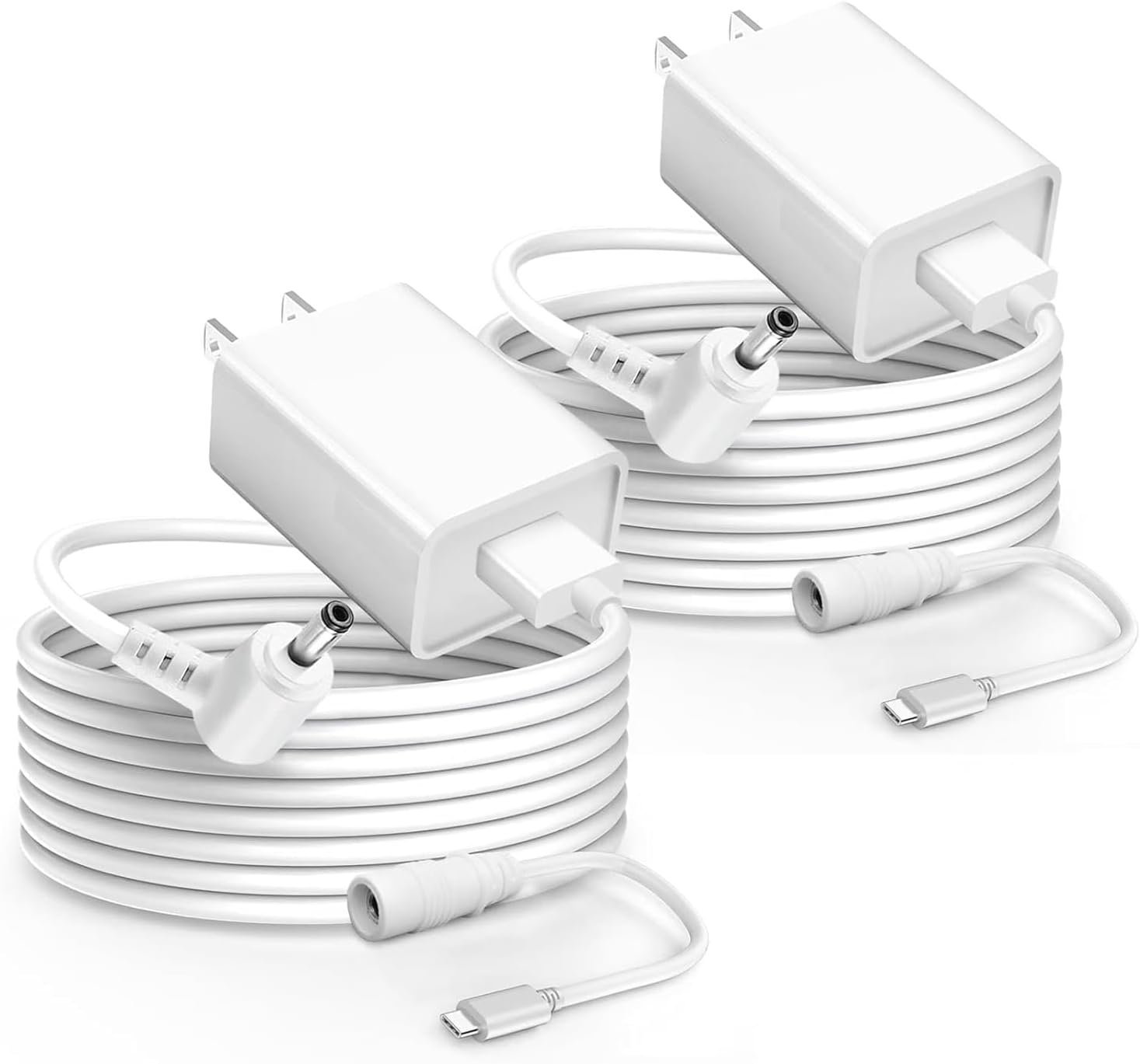 2 Pack for Ring Indoor/Outdoor Power Adapter Charger, Ring Stick Up Cam Plug-in 3rd/2nd Gen/Stick Up Cam Pro & Ring Spotlight Cam Plus, Pro Battery Camera Barrel Power Cord USB-C Charging Cable 13.2ft