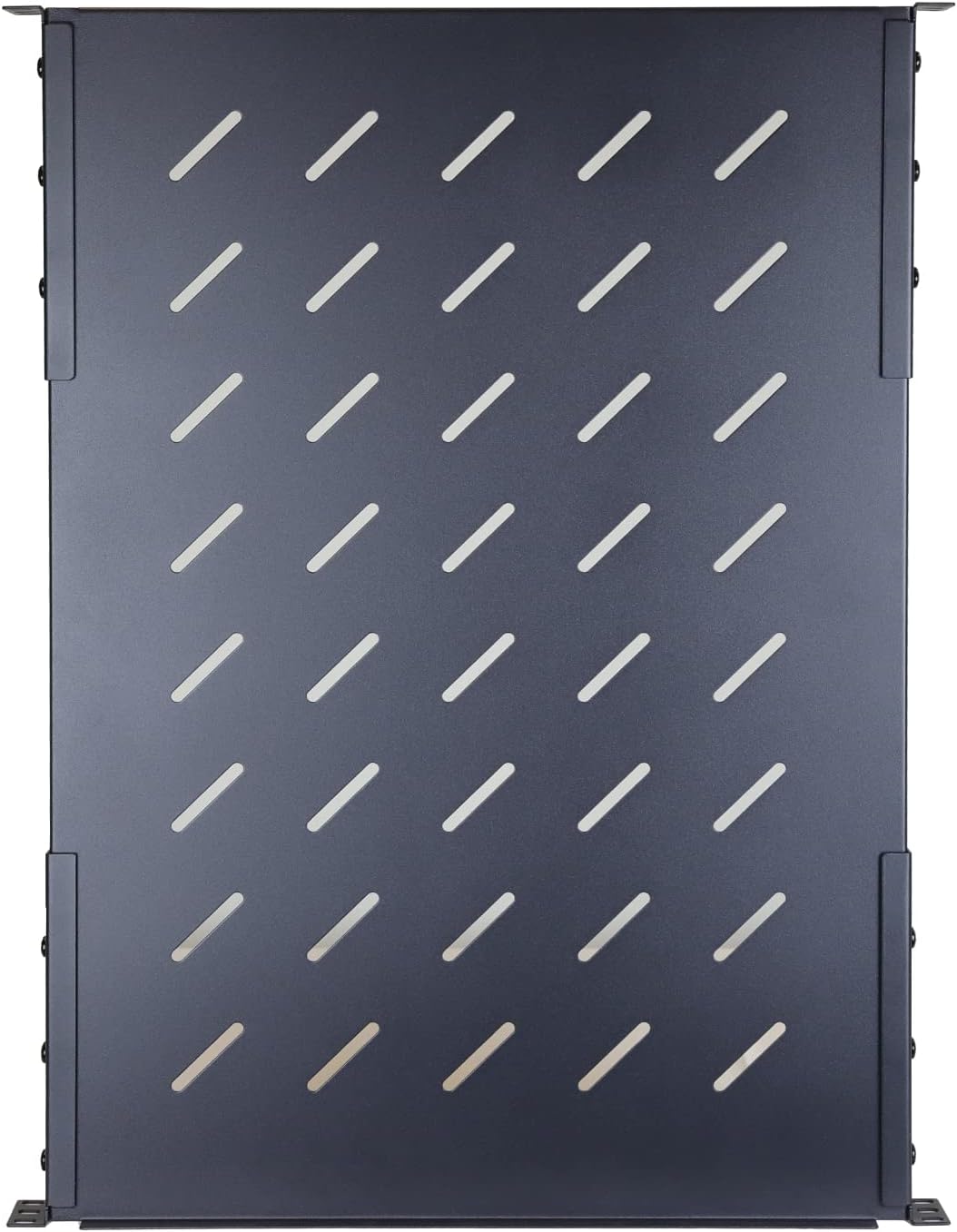 Aeons 1U 19-inch Fixed Rack Server Shelf Vented 4 Post Rack Mount Shelf 25.5 inches Adjustable Mounting Depth, for IT Data Network Cabinet Enclosure Equipment