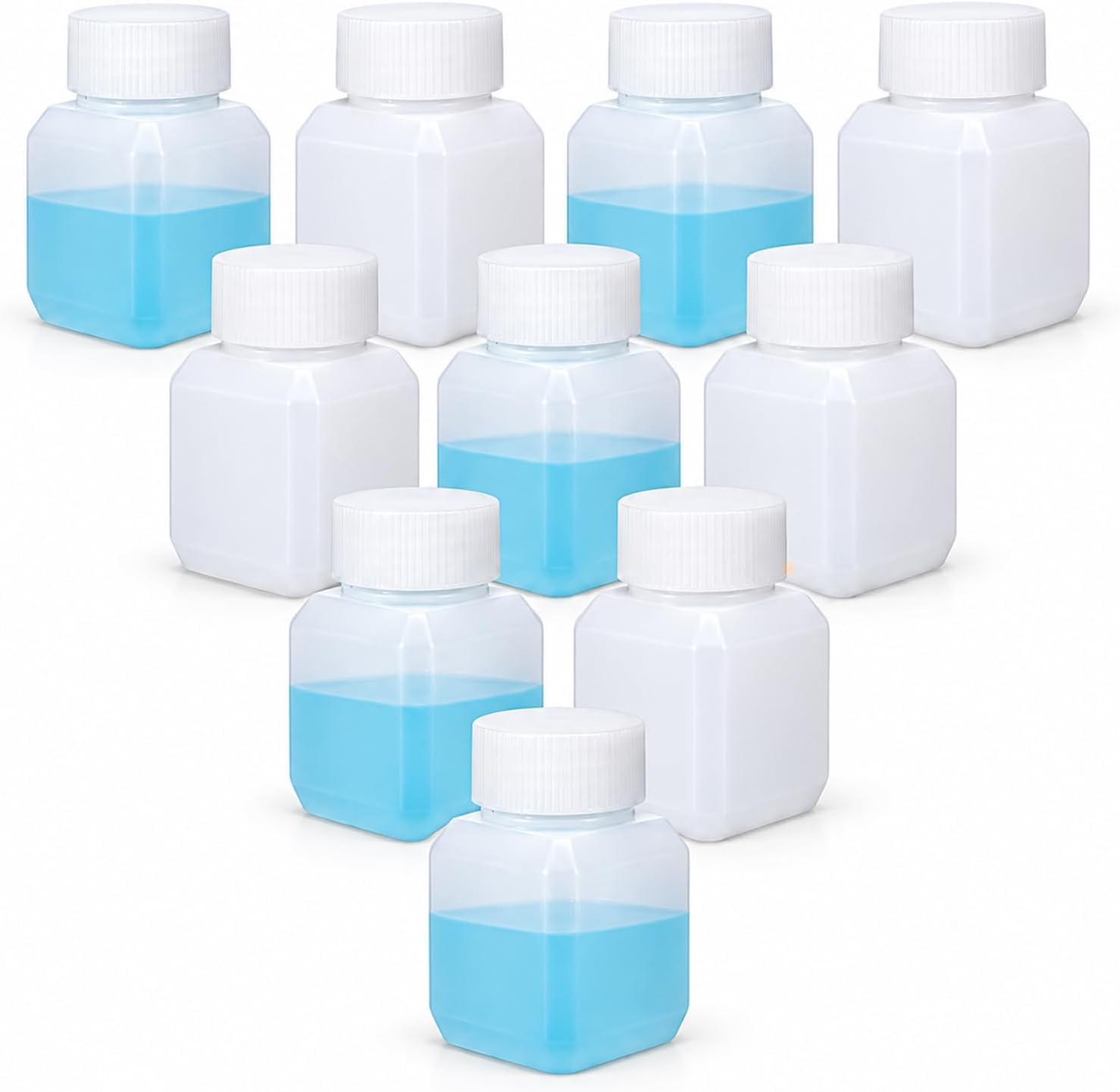 1oz/30ml Leak Proof Plastic Bottles with Caps for Liquids Sample, Reusable Small Bottles Containers for Travel, Camping and Hiking (Translucent, 10 Pcs)