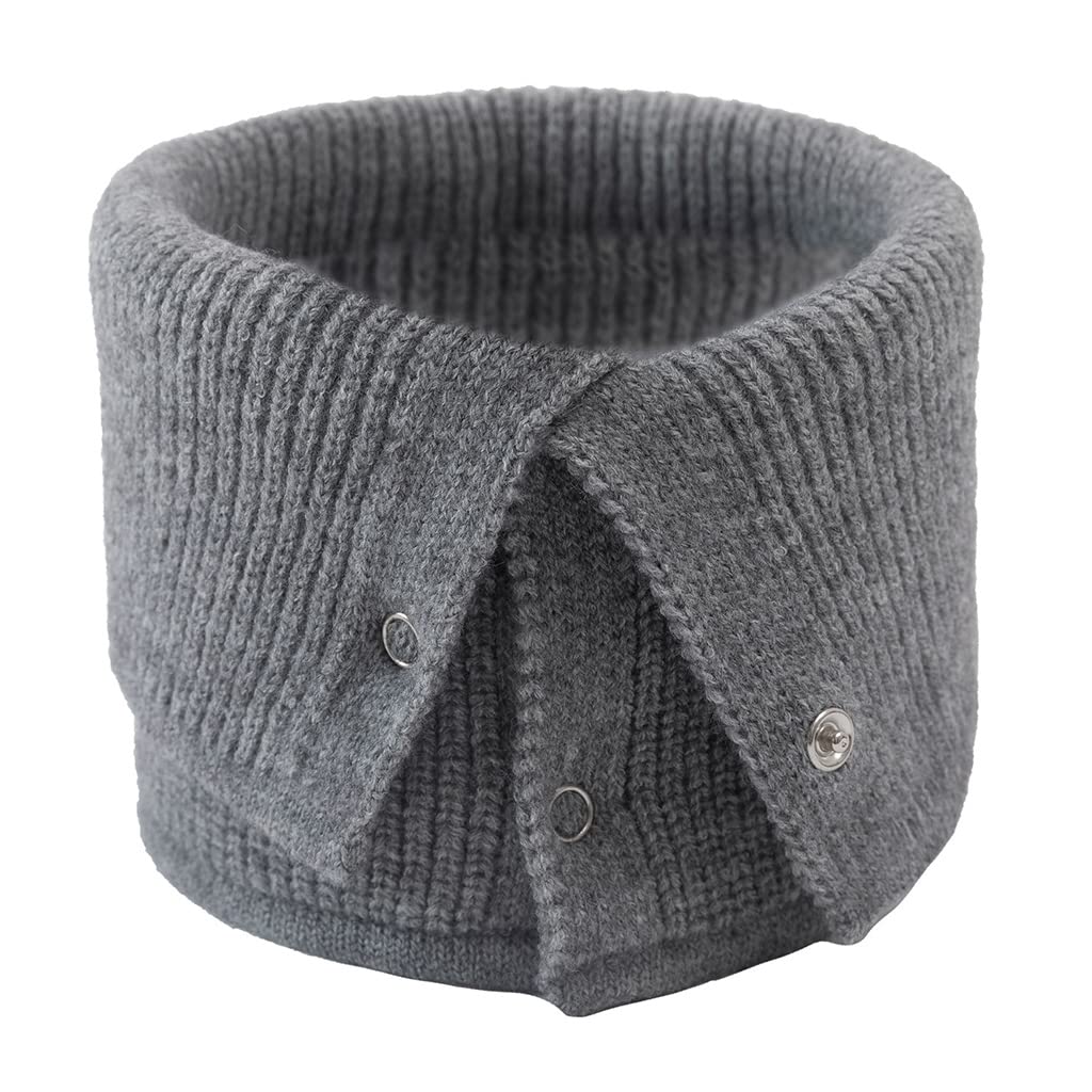 Ldabrye Women's Light Grey Collar Scarf Neck Warmer With Button Closure Knitted Scarf For Wool Scarf Neckerchief Decorative Scarf Neck Warmer