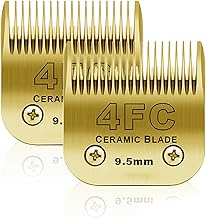 BESTBOMG 2 Pieces 4FC Replacement Blade for Dog Grooming, Compatible with Heiniger/Moser Max45/Andis/A5 Series, Size 4FC 3/8" (9.5 mm) Cutting Length