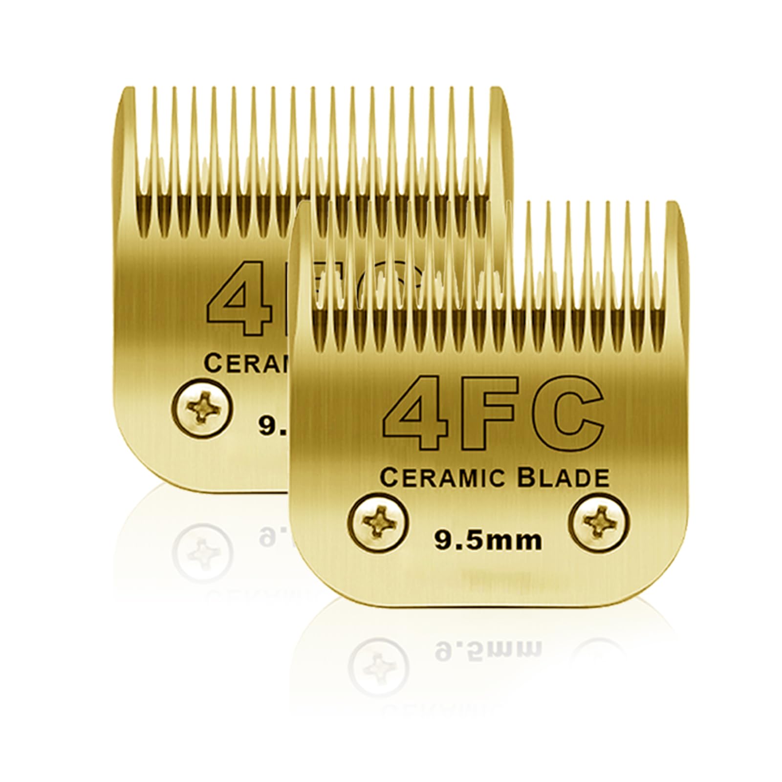 BESTBOMG 2 Pezzi 4FC - Lama di Ricambio per toelettatura di Cani, Compatibile con Le Serie Heiniger/Moser Max45/Andis/A5, Taglia 4FC 3/8" (9,5 mm) Lunghezza di Taglio
