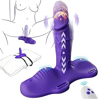 Women Sex Toys Sit and Ride Vibrator - Strap On Thrusting Dildo Riding Vibrators with 12 Thrusting & Vibrating Modes for Women G Spot Clit Anal Stimulation, Female Vibrator Adults Sex Toys & Games