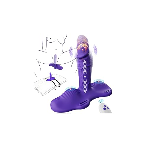 Women Sex Toys Sit and Ride Vibrator - Strap On Thrusting Dildo Riding Vibrators with 12 Thrusting & Vibrating Modes for Women G Spot Clit Anal Stimulation, Female Vibrator Adults Sex Toys & Games