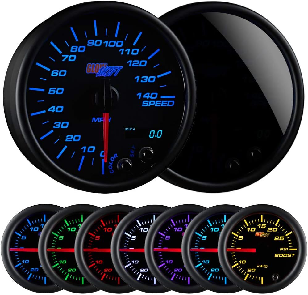 Amazon.com: GlowShift Tinted 7 Color 140 MPH Speedometer Gauge - Mounts ...