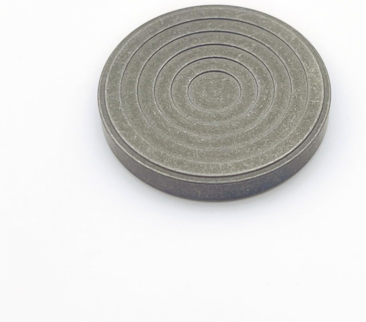 EDC Titanium Contact Coins Fidget Toys, Pocket Skill Toys Lucky Coin Worry Stone, Solid Double Face Concentric-Circles Patterns Coins (Stone wash - Gray)