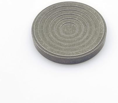 EDC Titanium Contact Coins Fidget Toys, Pocket Skill Toys Lucky Coin Worry Stone, Solid Double Face Concentric-Circles Patterns Coins Stone wash - Gray
