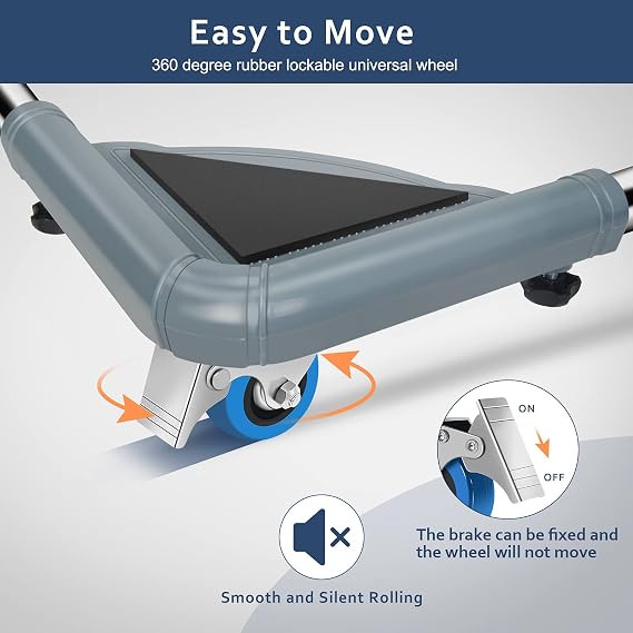 SPACECARE Mobile Roller with 4 Locking Wheels - Adjustable Furniture Dolly Washing Machine Stand Refrigerator Base Moving Cart- Mini Fridge Stand Accessories Appliance Roller Laundry Pedestal -Grey