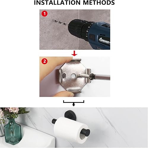 Miniatura 64 de NearMoon Portarrollos de papel higiénico para baño, acero inoxidable SUS304 de alta calidad, para montaje en pared, para baño, cocina, baño