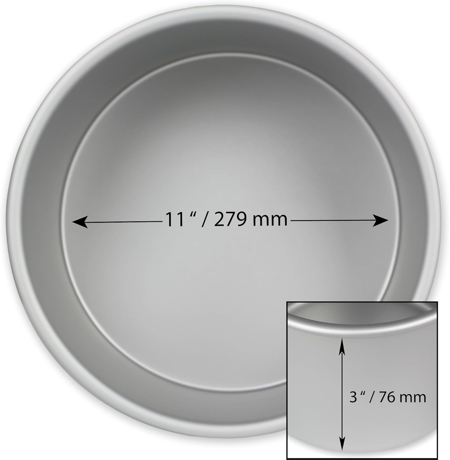 PME Professional Aluminum Round Baking Pan 11 x 3in