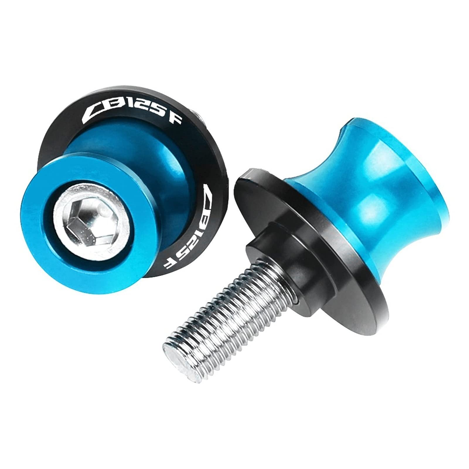 Diabolos moto CB125F en alliage usiné bleu clair pour une finition mécanique durable
