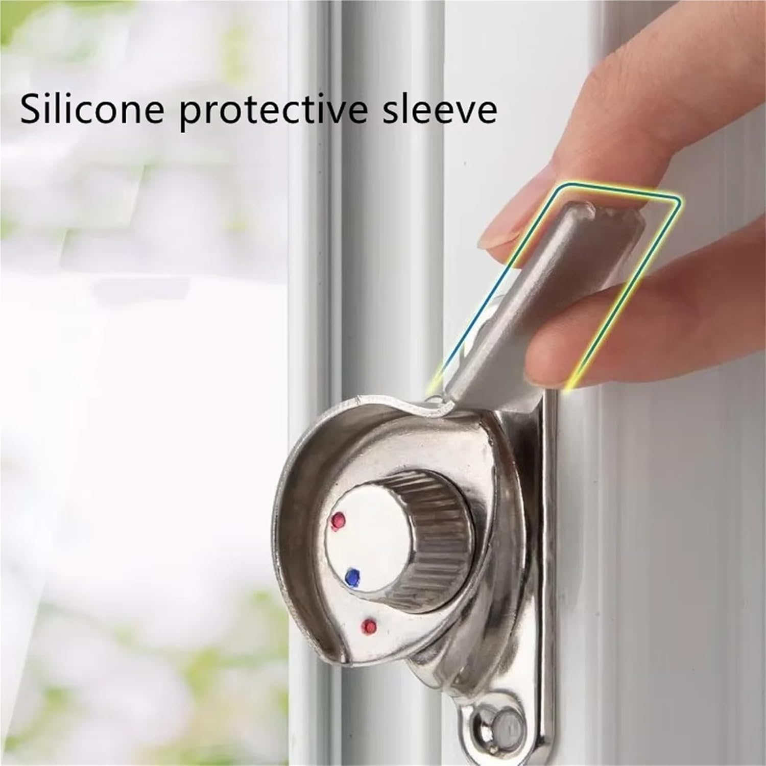 Window Sash Locks, 10Pcs Stainless Steel Al-Alloy Plastic Steel Crescent Safety Window Door Locks(Right)