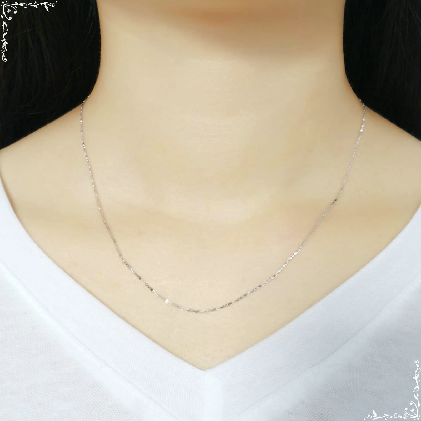 , Collana a Catena cm, Catene da 0,8 mm per Donna Madre