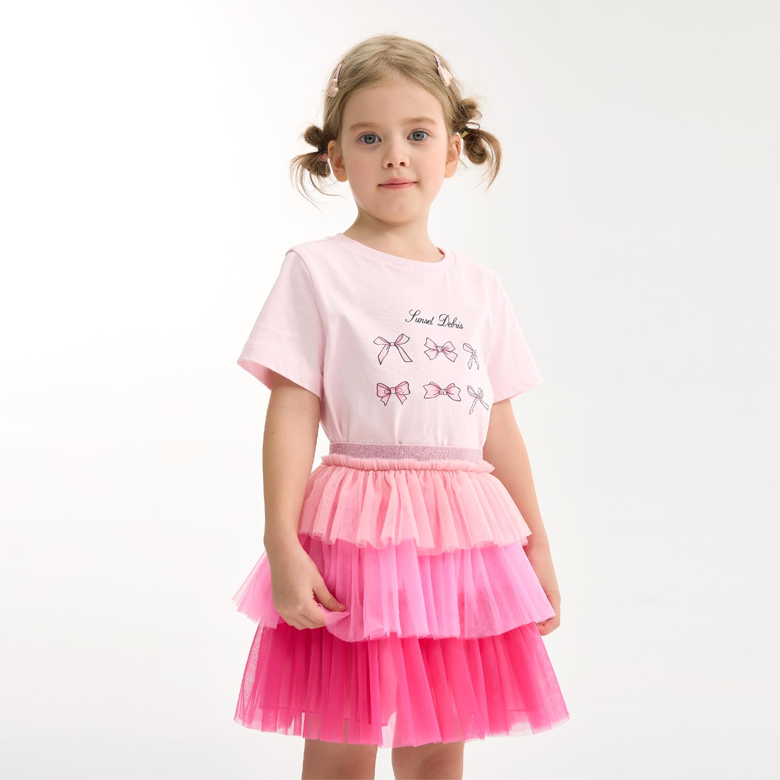 Miipat Falda Tutu para Niñas, 3 Capas Tul con Forro la Princesa Faldas de Tutú Arcoíris Corta con Cintura Elástica para Fiesta de Cumpleaños Danza