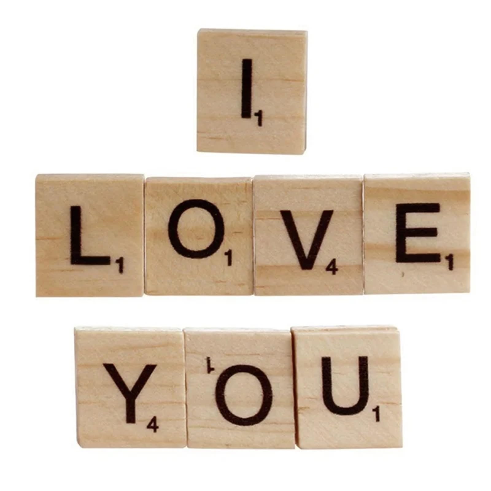Lettere In Legno 100-500 Uds. Letras en inglés, azulejos de madera, alfabeto Natural, número 18 * 20mm(500pcs)