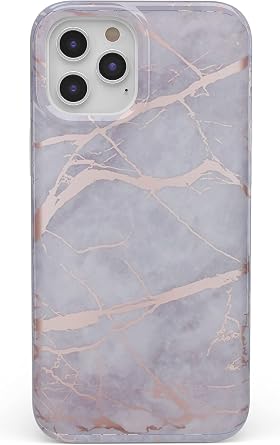 Casely iPhone 11 Pro Case | Touch of Lavender | Lavender Gray & Rose Gold Marble | Classic Ultra Slim Design