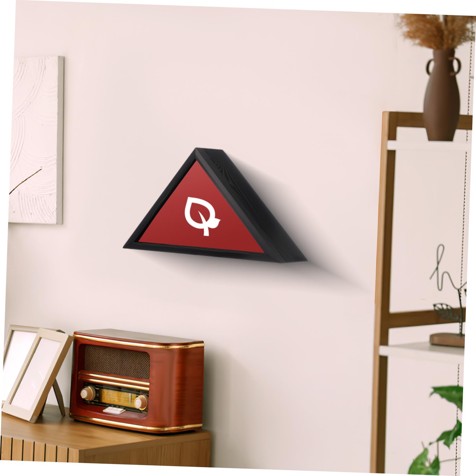 Toyvian Caja de Madera para Bandera Triangular con Funda Protectora Almacenamiento Seguro para Banderas Decoración Rústica para Salón y Dormitorio Caja Organizadora Resistente