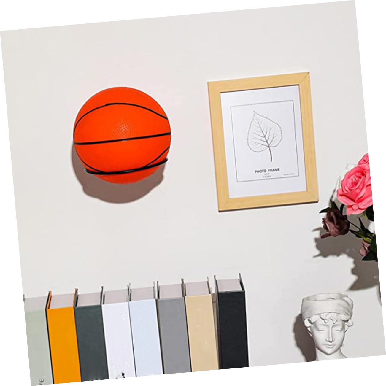 Yardwe 4pcs Wall Mounted Basketball Display Rack Durable Iron Ball Holder for Football Storage Easy Installation Space Saving Design for Home Organization
