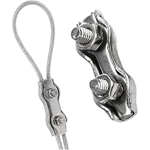 Size M2 to M10 304 Stainless Steel Wire Rope Double Clip Cable Dual Chucks Lock Clamp Fastener CaliperM3 5pcs Fit 2-2.5mm