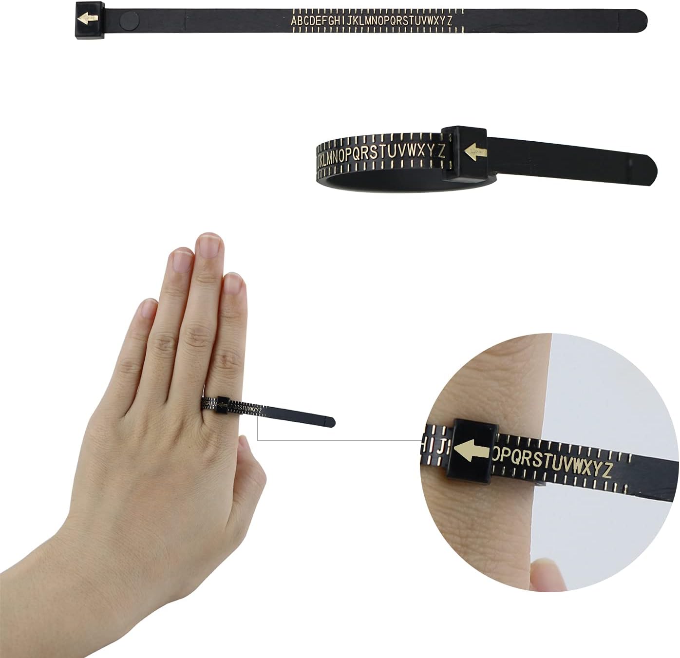 Ring Sizer Measuring Tool Ring Size Measurement US Sizing Mandrel Kit Guide Ring Gauge Stick Measure Fingers Women Men Wedding Jewelry Ruler Plastic