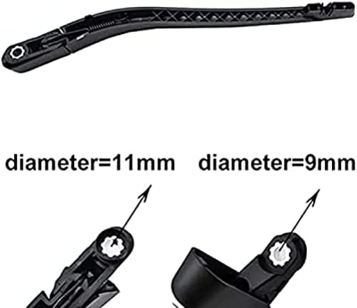 Car rear windshield wiper kit 12"For Hyundai,for I10 MK1 2008-2014 Back wiper blade washer