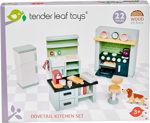 Miniatura 2 de Tender Leaf Toys - Accesorios para casa de muñecas de cola de milano - Juegos de muebles de madera detallados y decoración de habitaciones - Fomenta