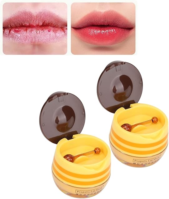 Lip Bee Balm 2pcs Lip Bee Balm Moisturizers Honey Lip Balm Repair Dry Skin Deeply Moisturized Lips Fade Lip Lines