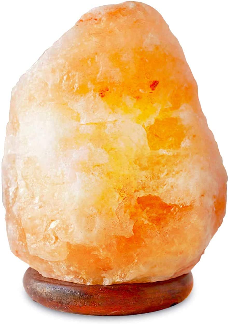 Silk RouteHome Himalayan Salt Lamp with Dimmer Switch - Uniquely Handcrafted with Wooden Base… (4-6KG)