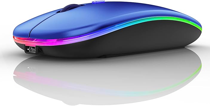 PEIBO Bluetooth Wireless Mouse for Laptop mac MacBook ipad MacBook air MacBook pro pc Desktop Computer Windows Chromebook Notebook Blue Black