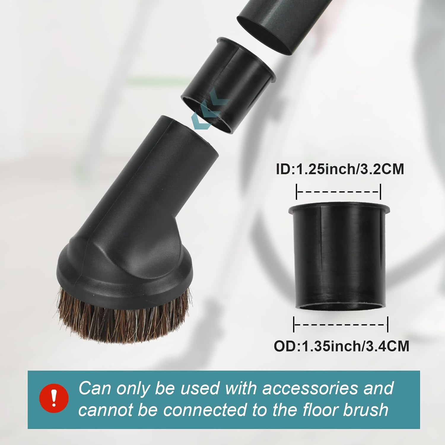 Combination Floor Brush Set, Compatible With Miele C1 C2 C3 CX1 Vacuum Cleaners, Floorhead Dusting Brush Vacuum Attachments for Carpets Area Rugs Hard Floors Cleaning
