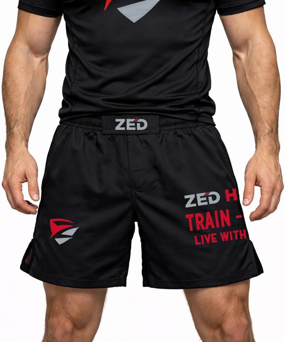 No-Gi BJJ MMA Fight Shorts – Adult Training & Grappling Shorts, Quick-Dry Polyester for Brazilian Jiu-Jitsu