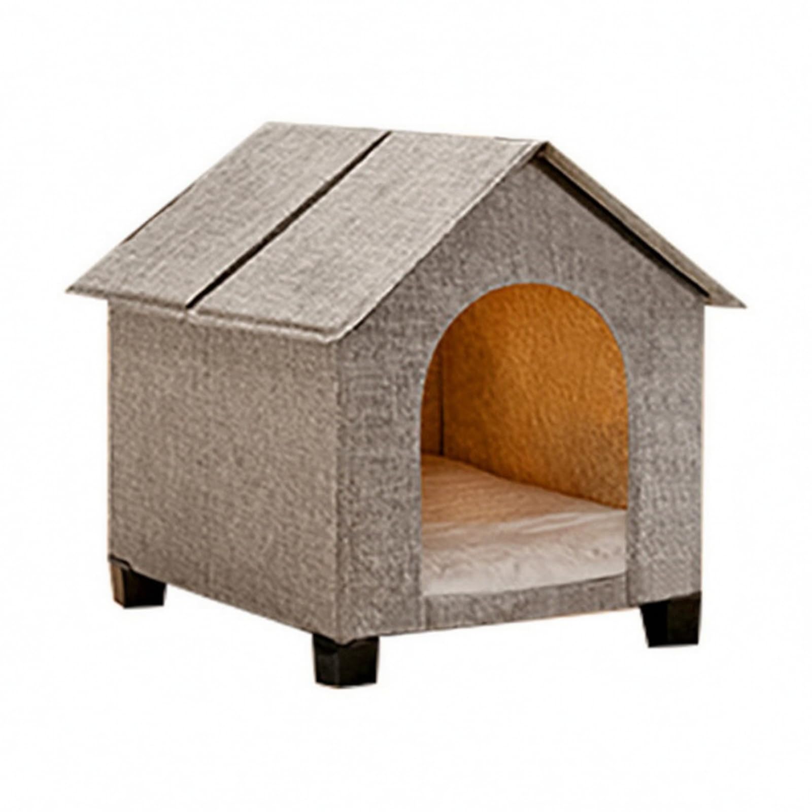 Niche Pliable pour Chat Stable, Gris Intérieur Moyen, 46 58 48 Cm