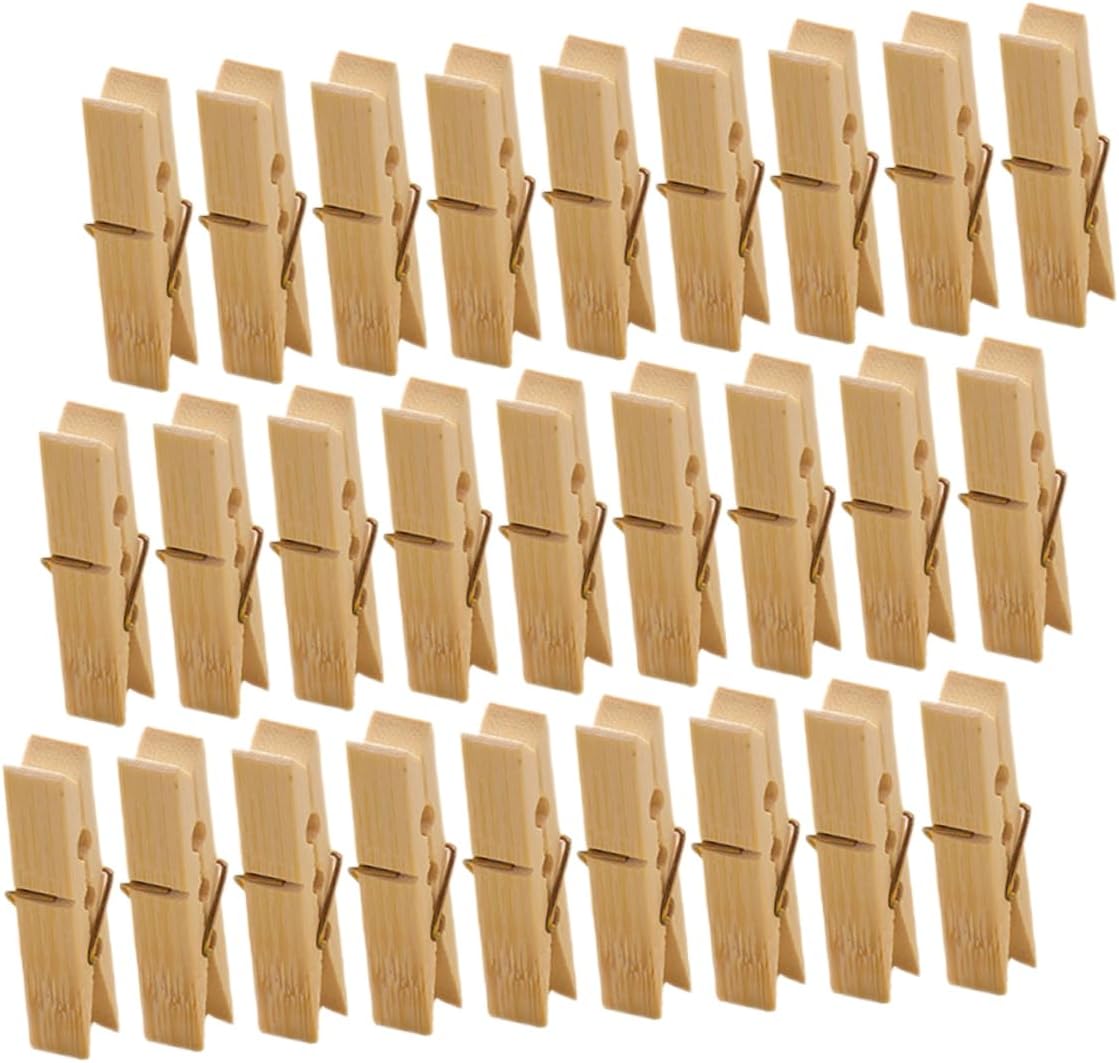 100pcs Wooden Clips for Laundry Nonslip Quilt Fixing Clothespins Traceless Clips for Clothes Drying Sturdy and Portable for Home and Outdoor Use