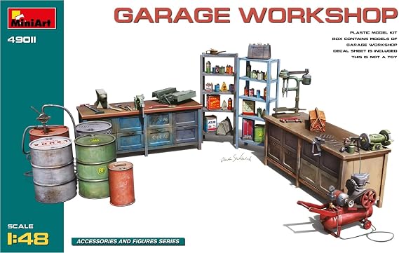 Mini Art MA49011 1/48 Garage Workshop Plastic Model