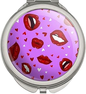 Luscious Red Lips Kiss Pattern Set Compact Tr...
