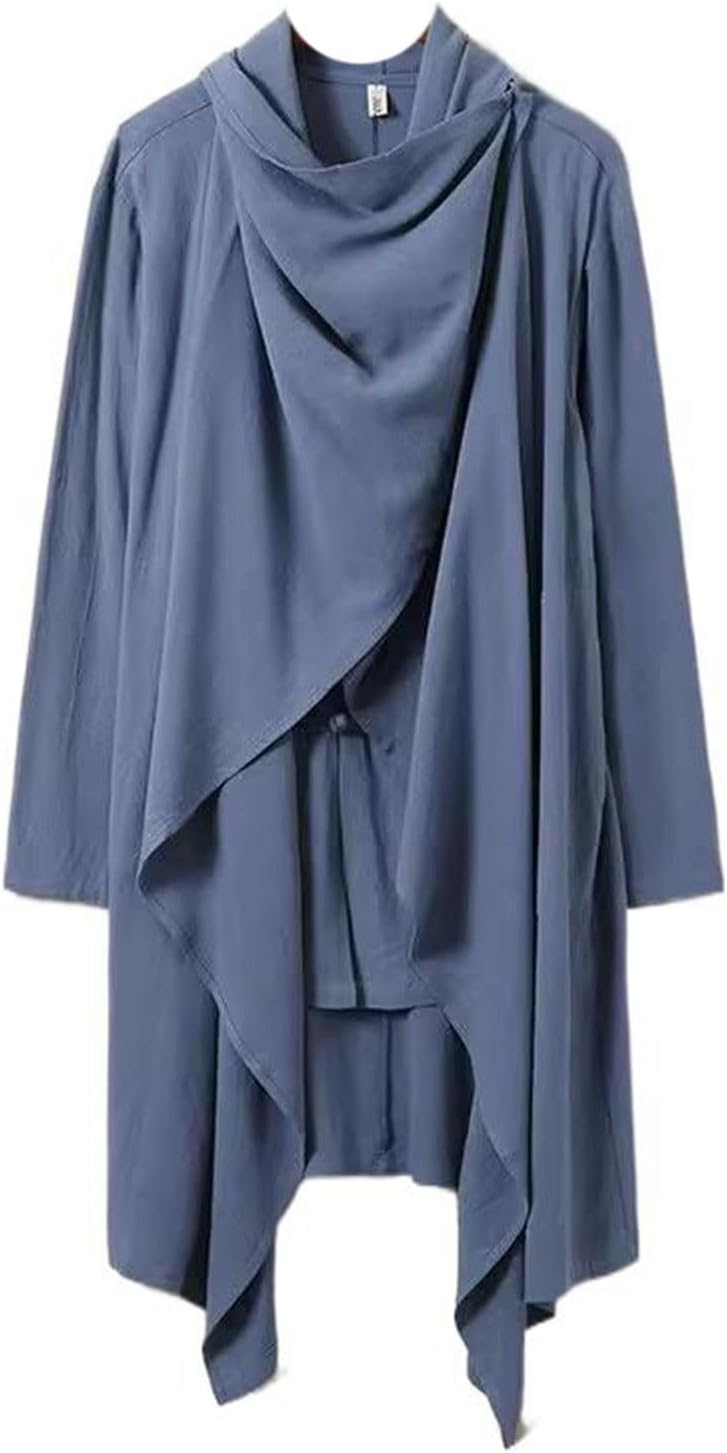Men Linen Chinese Vintage Trench Tang Meditation Spring Autumn Jacket