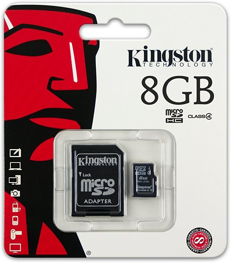 8GB Class 4 MicroSDHC Card Flash Memory with SD Adapter SDC4/8GB