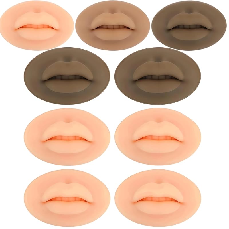 Lyuxzad Modelo de Lábios de Silicone para Prática de Maquiagem, 9 Peças