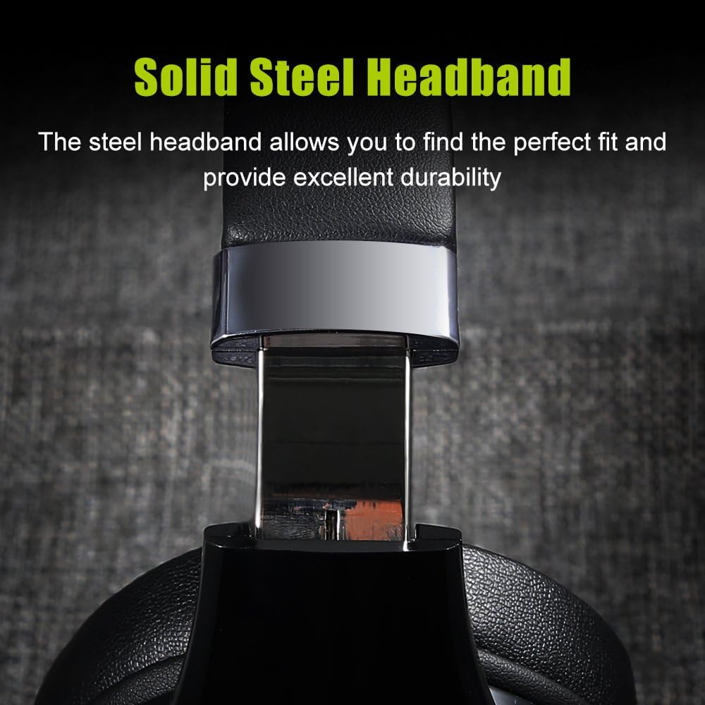 Close-up of the solid steel headband on ZEALOT B21 headphones