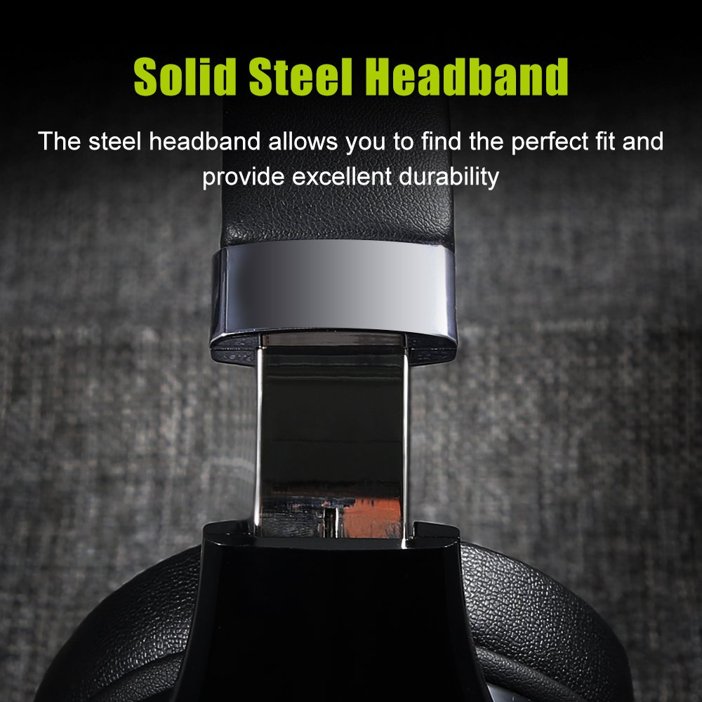 Close-up of the solid steel headband of the ZEALOT B21 headphones