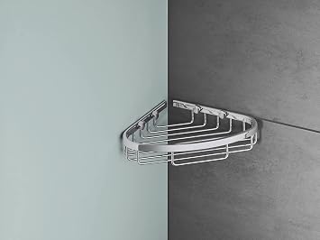 GROHE Start Cosmopolitan Corner Shower Basket | Shower Shelf | Shower/Bathroom Accessories | Chrome | 41172000