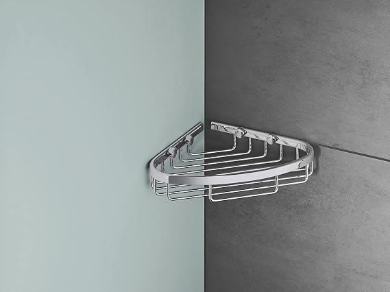 GROHE Start Cosmopolitan Corner Shower Basket | Shower Shelf | Shower/Bathroom Accessories | Chrome | 41172000