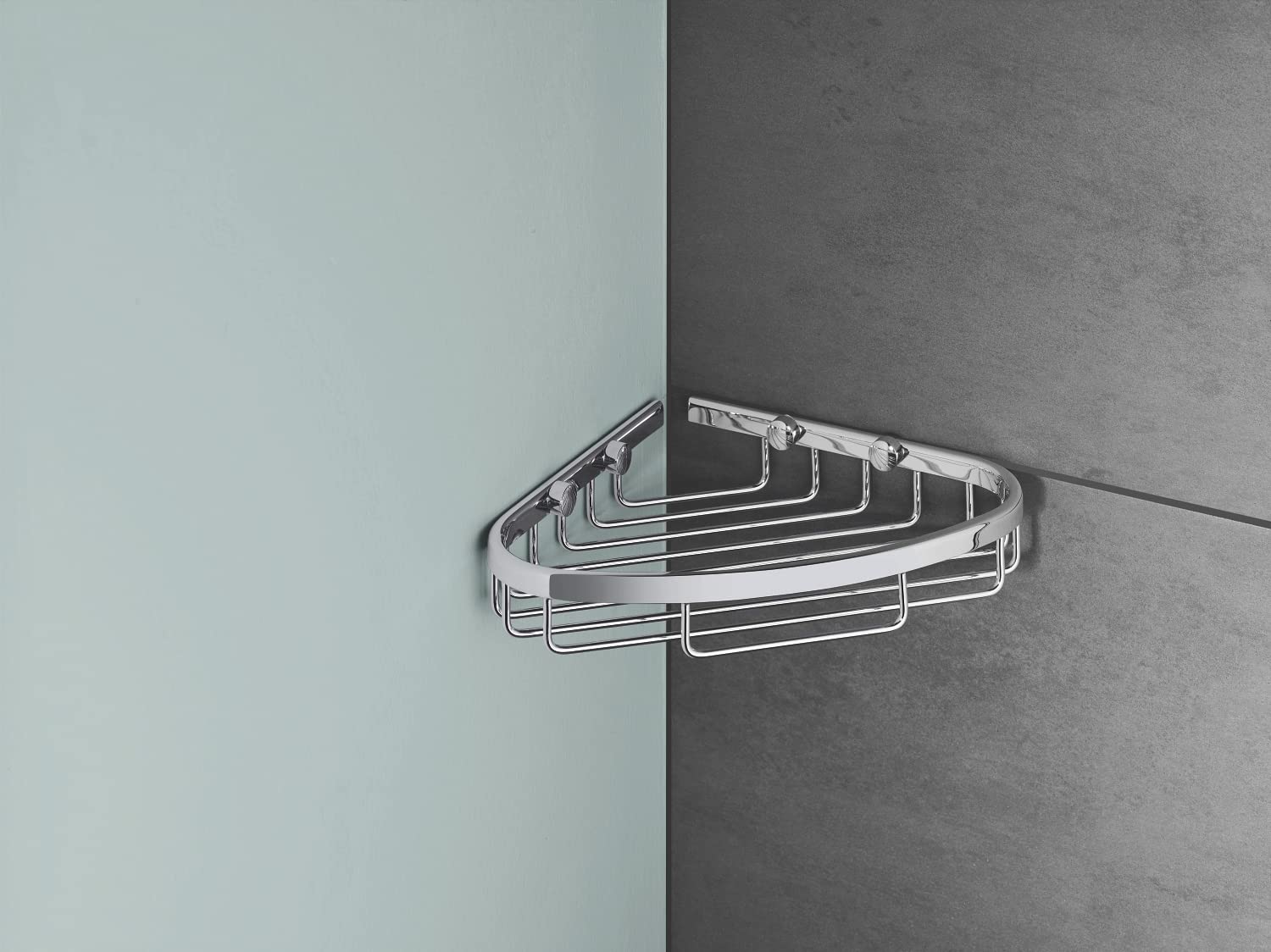 GROHE Start Cosmopolitan - Seifenkorb (Material: Metall, für Eckmontage, inkl. Schrauben und Dübel), chrom, 41172000