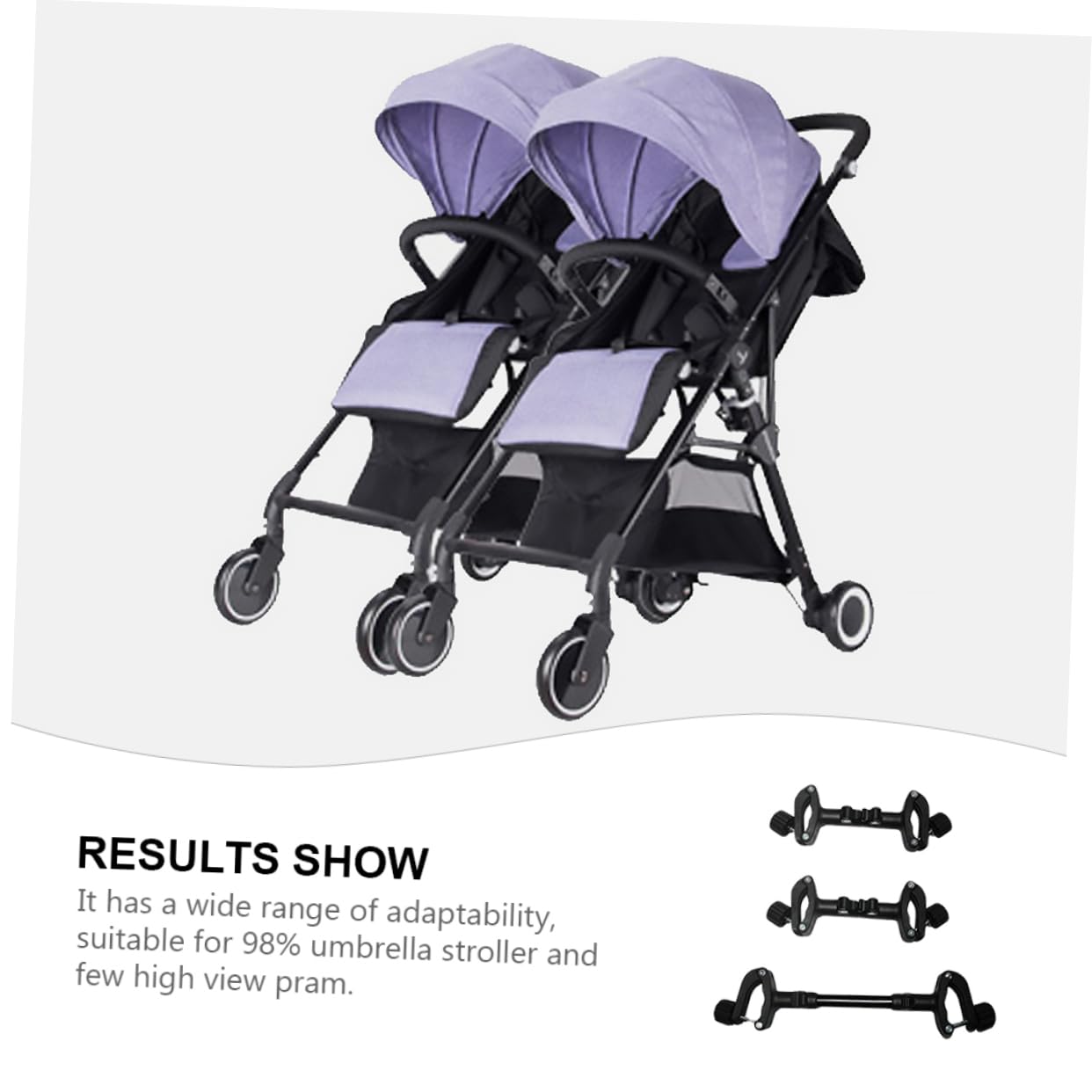 Zwillinge Kinderwagen Verbinder aus Eisen und Kunststoff Universeller Anschlussstück für Schirmwagen und Hochansicht Kinderwagen
