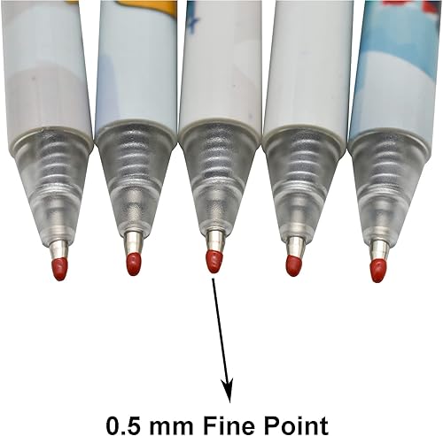 Miniatura 4 de Maydahui 12 bolígrafos de gel con diseño de panda de dibujos animados, bolígrafos de nieve retráctiles, tinta negra para la escuela, papelería,