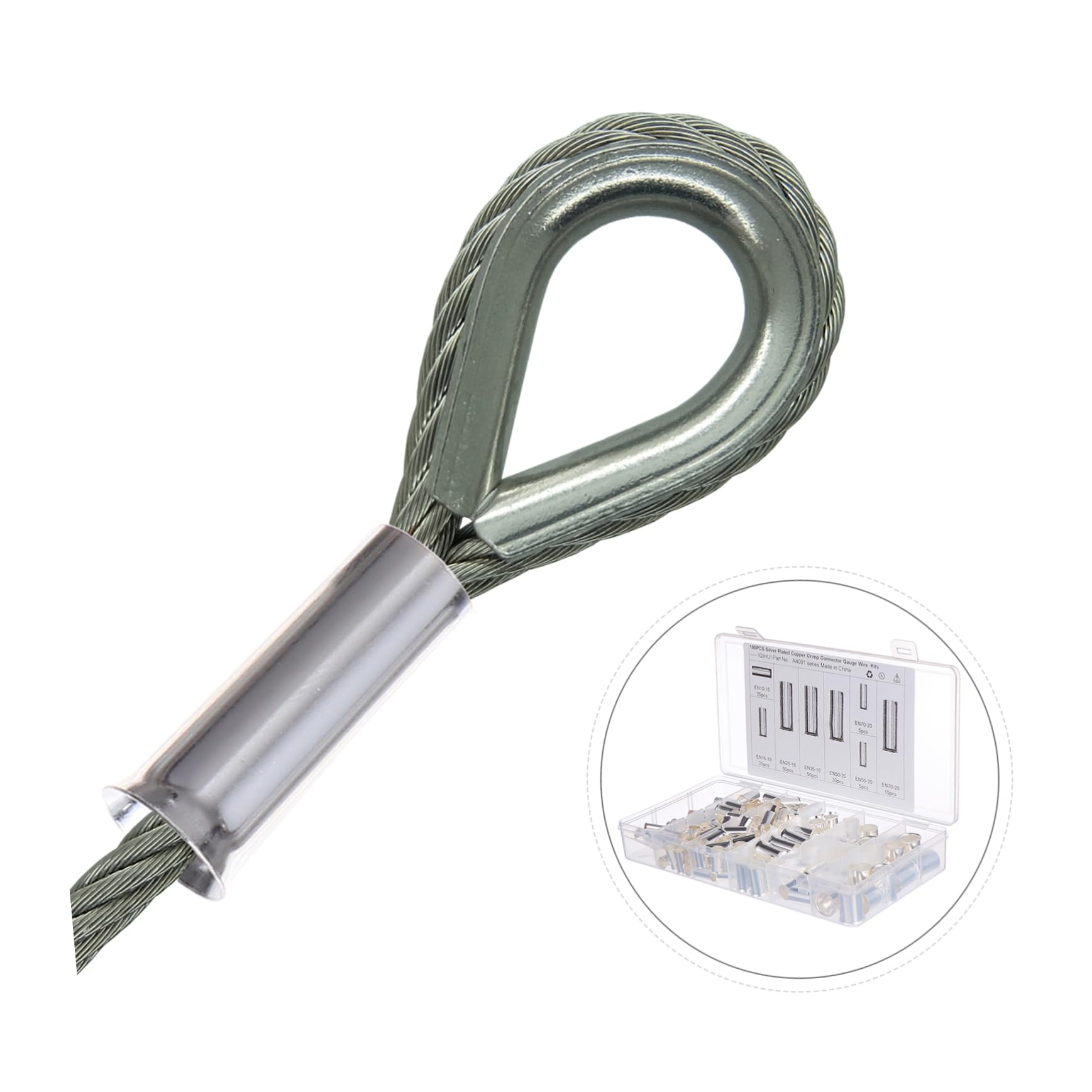 MUSISALY 190 Pcs Wire Rope Sleeves Ferrules Wire Ends Ferrules Pin Terminal Wire Ferrules Crimp Connectors Electrical Cable Terminal Wire Ferrule Connectors Ferrules Terminals Crimp Copper