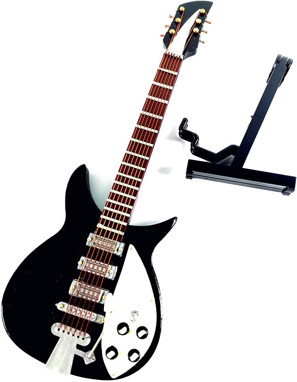 Alano Wooden Miniature Musical Guitar, Music Instrument Replica Ornament, 7 Inches, Holiday Ornament, Gift (7 inch / 18 cm)