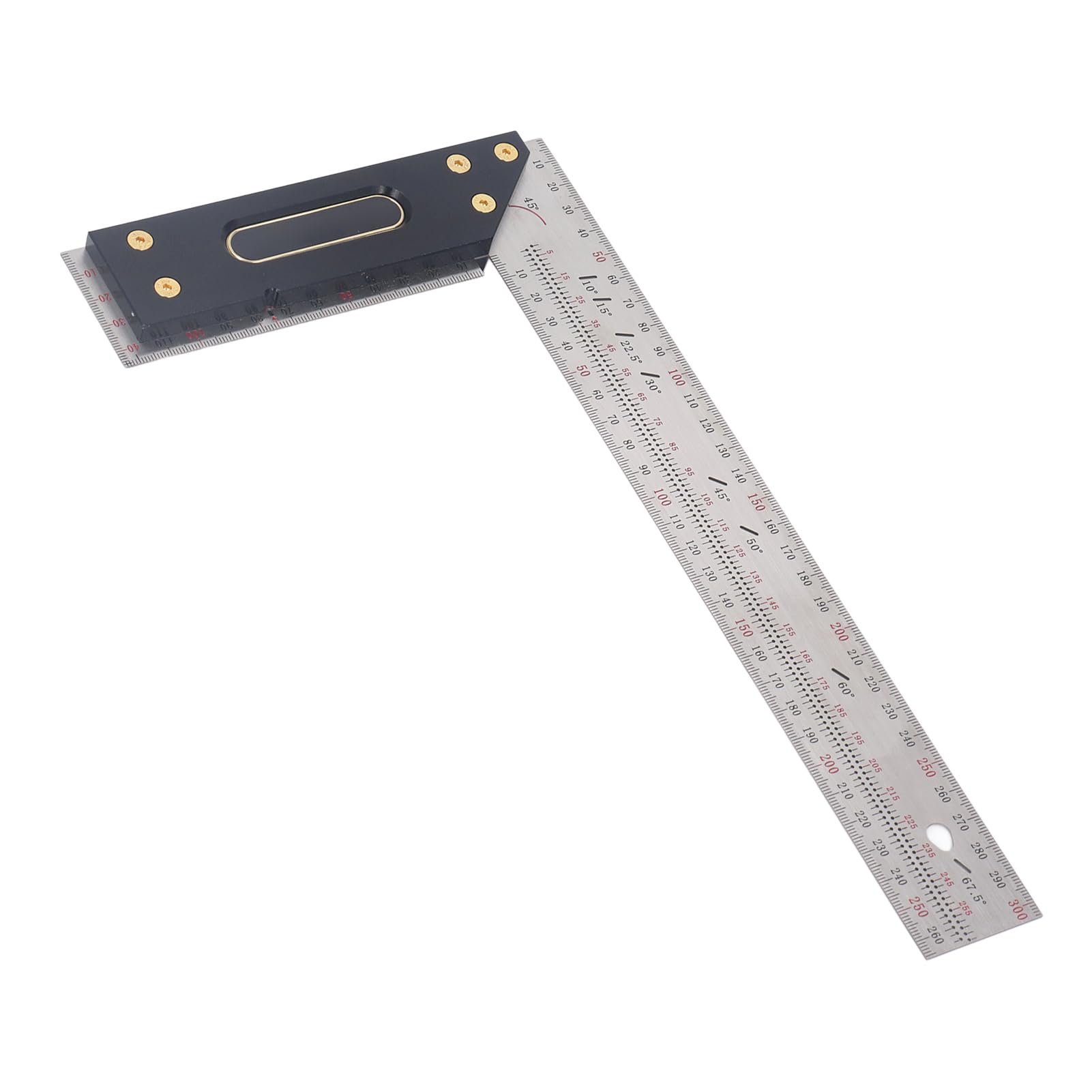 Righello di misurazione a L di alta precisione in acciaio inossidabile per marcatura e misurazione di precisione, ideale per progetti di fai da te e lavorazione del legno (300 mm)
