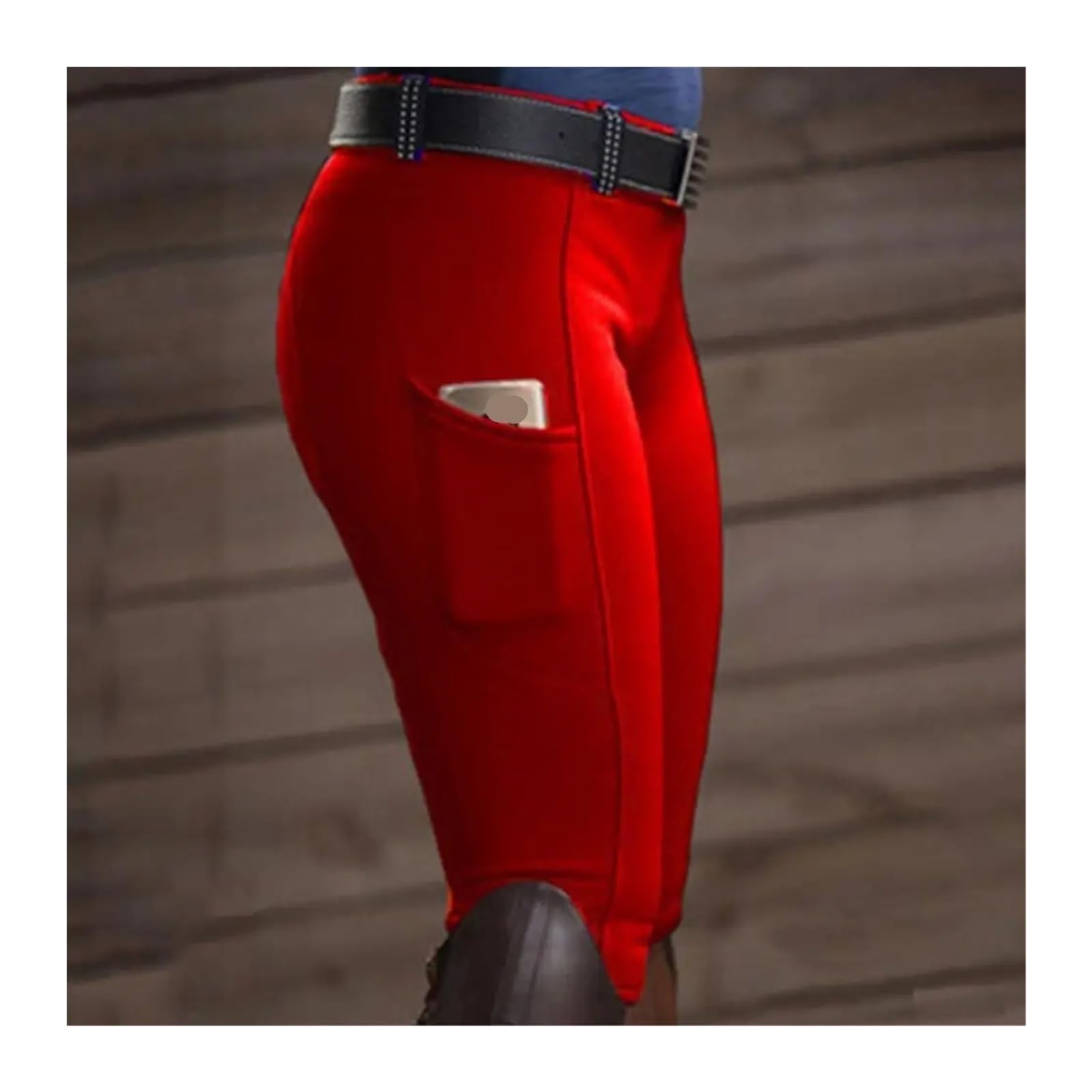 Mallas de equitación con bolsillo y realce cadera for mujer, pantalones, calzas ecuestres Para Equitación